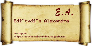 Eötvös Alexandra névjegykártya